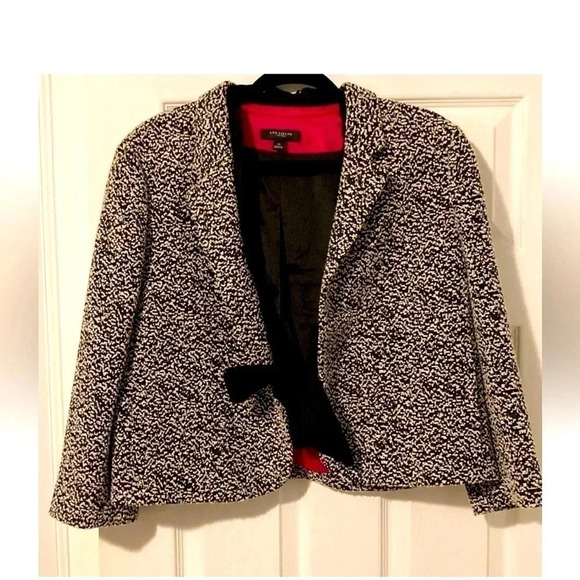 Ann Taylor Marble Black/White Dotted Blazer Jacket 6P NWT - Picture 1 of 12